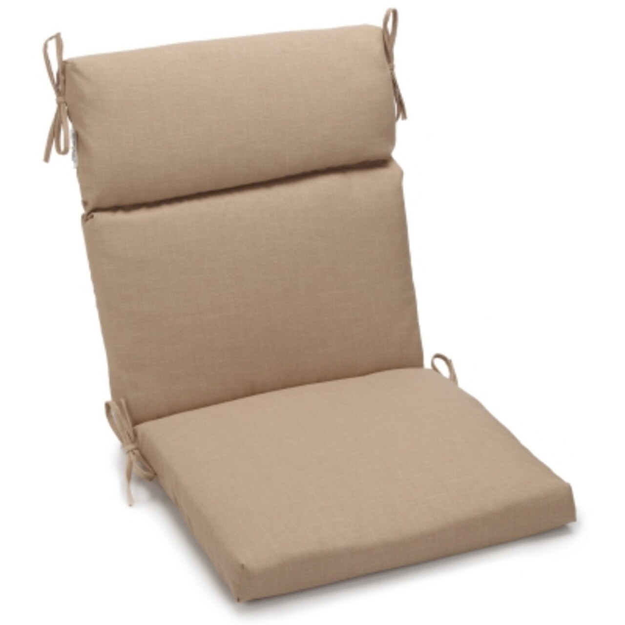 18-inch by 38-inch Spun Polyester Outdoor Squared Seat/Back Chair Cushion - Sandstone